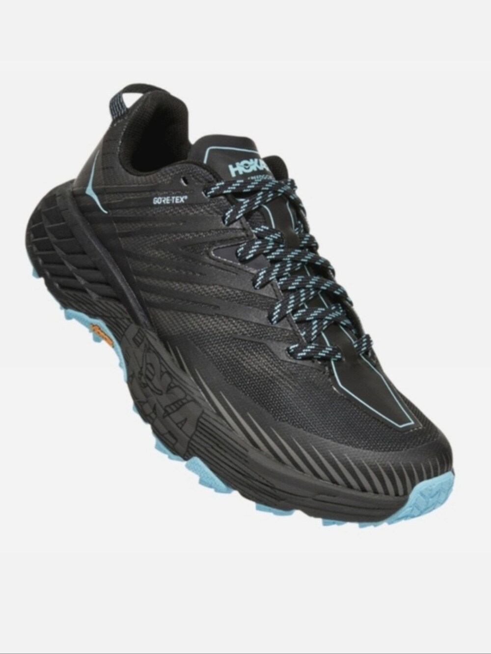 Hoka One One Speedgoat 4 GTX Black  Aqua Womens Gore Tex Trail Running Shoes 9